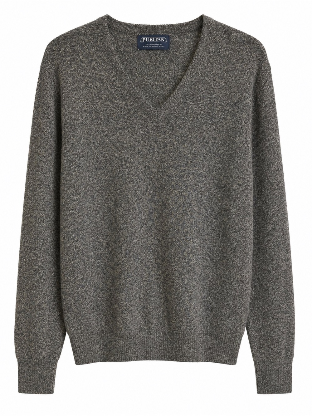 Puritan Men's Heather‎ Gray V-Neck Sweater